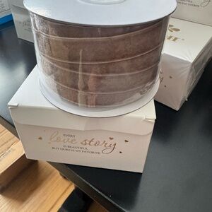 MEEDEE Camel Color Velvet Ribbon 5/8 Inch  25 Yards